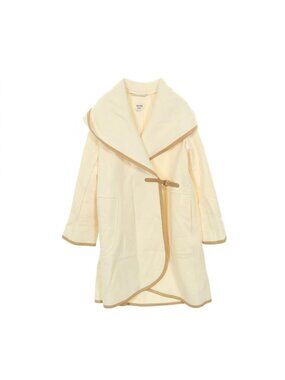 Hermes Wrap Coat Hooded Beige Wool Cashmere